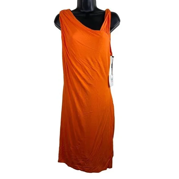 Calvin Klein Dresses | Calvin Klein Dress Womens Size 10 Tangerine Orange Nwt Sleeveless Lined Midi | Color: Orange | Size: 10 | Mmackiew's Closet